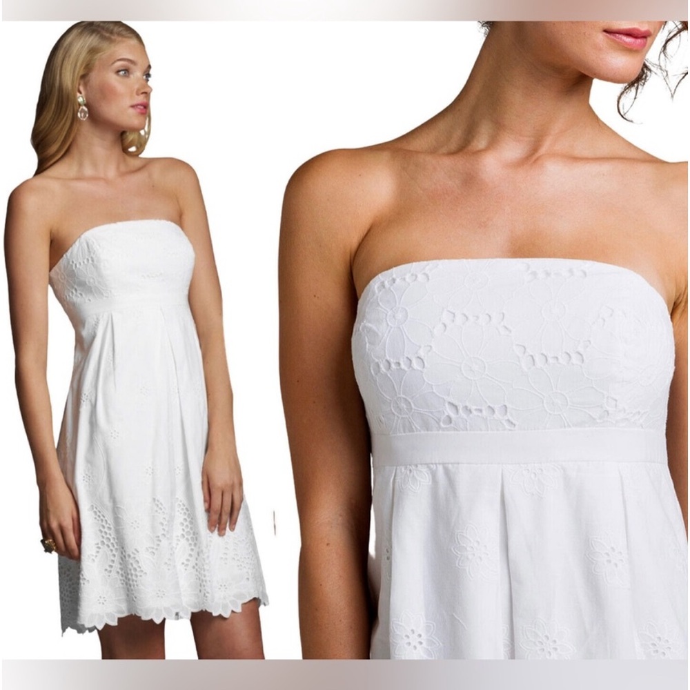 NWT Lilly Pulitzer Betsey Dress Eyelet —Classic White Peek A Boo Eyelet Border